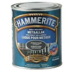 Laque Métaux Hammerite Structuré Mate Noir Ardoise 750ml
