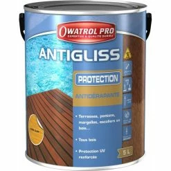 OWATROL ANTIGLISS Incolore 5L Protection Antidérapante Pour Terrasses, - Incolore