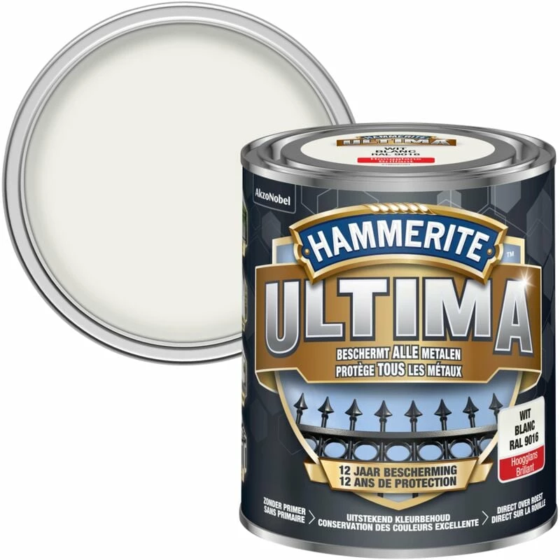 Laque Métal Hammerite Ultima Blanc Brillant 750ml - Blanc 3 Laque Métal Hammerite Ultima Blanc Brillant 750ml - Blanc