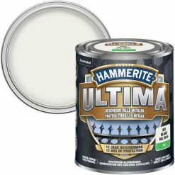 Laque Métal Hammerite Ultima Blanc Mat 750ml - Blanc