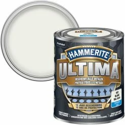 Laque Métal Hammerite Ultima Blanc Satin 750ml - Blanc