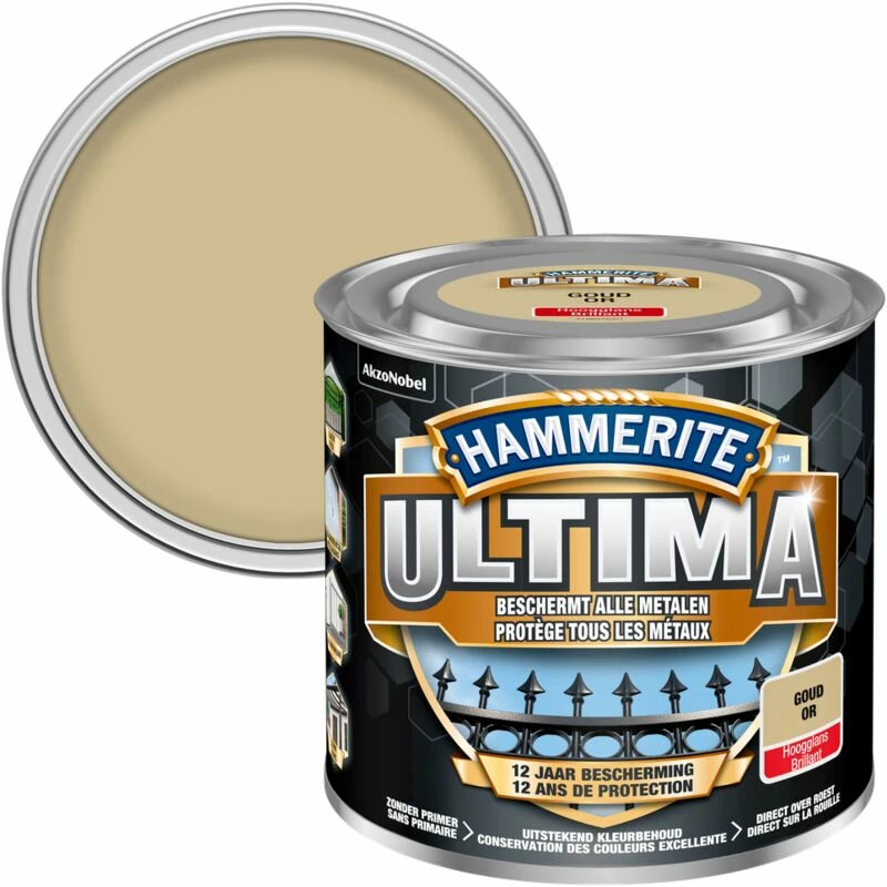 Laque Métal Hammerite Ultima Or 250ml - Or 3 Laque Métal Hammerite Ultima Or 250ml - Or