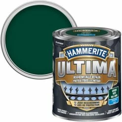 Laque Métal Hammerite Ultima Vert Satin 750ml - Vert