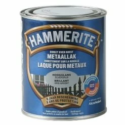 Laque Métaux Hammerite Brillant Gris Argent 750ml