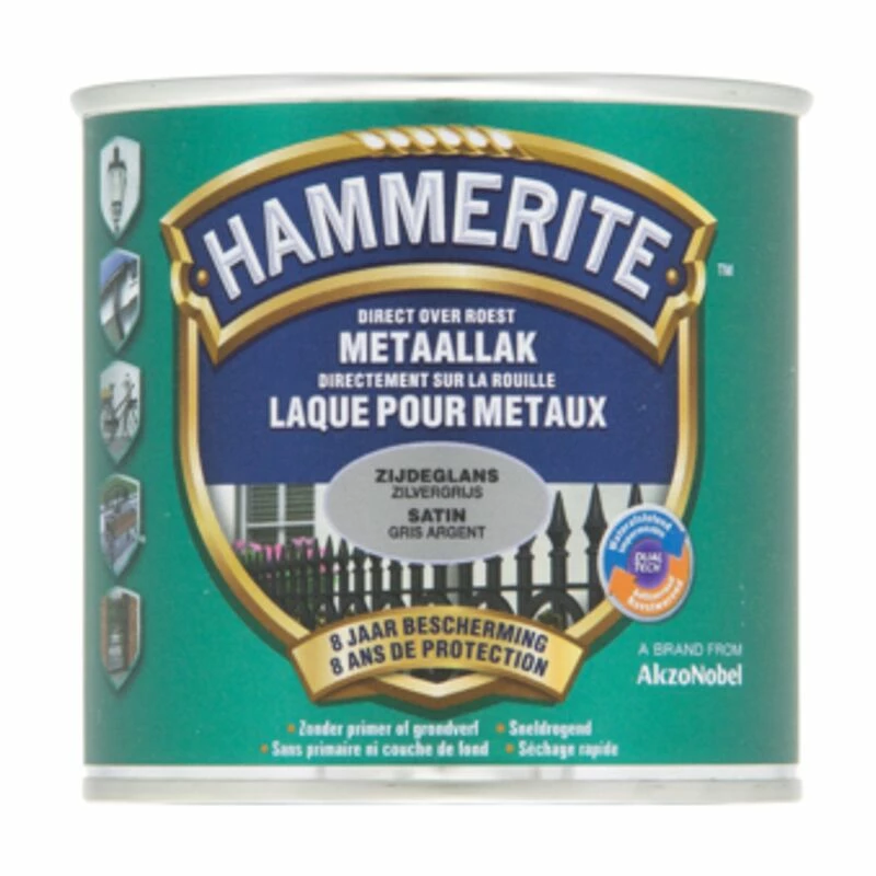 Laque Métaux Hammerite Satin Gris Argent 250ml 3 Laque Métaux Hammerite Satin Gris Argent 250ml