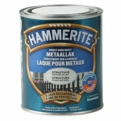 Laque Métaux Hammerite Structuré Mate Blanc Naturel 750ml