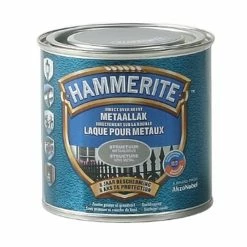 Laque Métaux Hammerite Structuré Mate Gris Métal 250ml