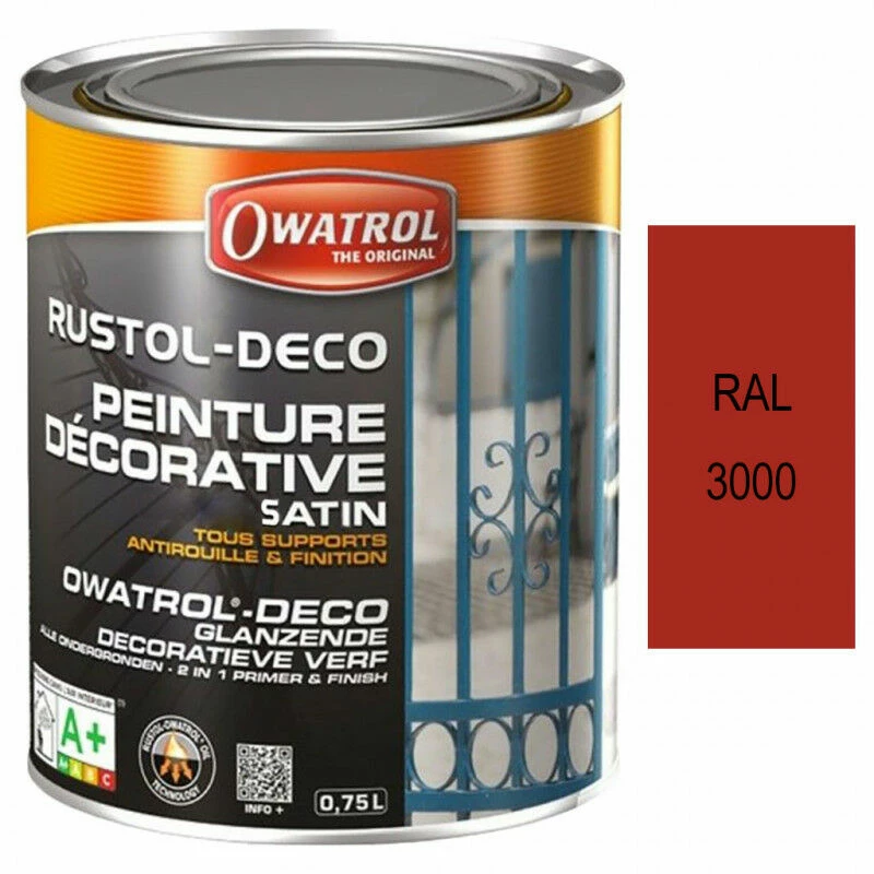 Peinture Décorative Antirouille RUSTOL DECO Satin Au RAL 0,75L Multi Supports OWATROL - Plusieurs Modèles Disponibles 7 Peinture Décorative Antirouille RUSTOL DECO Satin Au RAL 0,75L Multi Supports OWATROL - Plusieurs Modèles Disponibles – Image 5