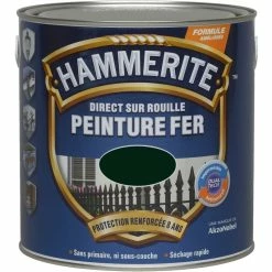 Peinture Direct Sur Rouille Laqué Vert Forêt 2,5 L - Hammerite - Laqué Vert Forêt