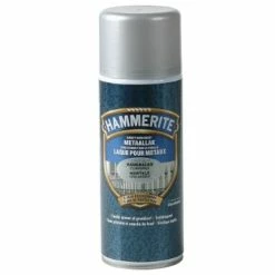 Spray Laque Métaux Hammerite Martelé Gris Argent 400ml